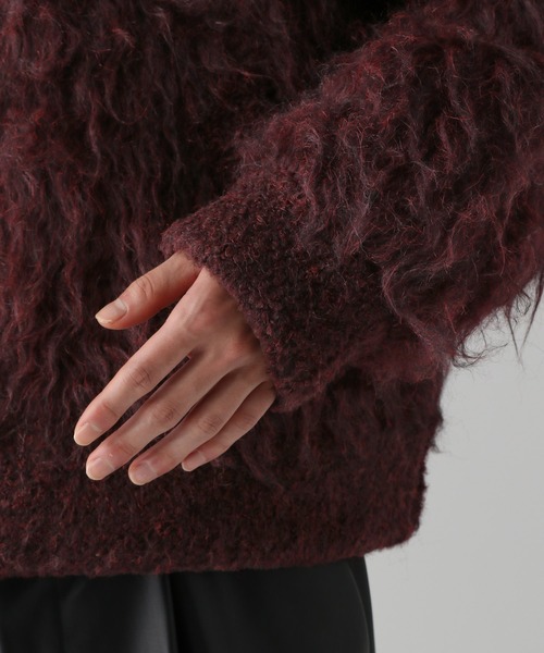 HARE（ハレ）の「パーマシャギーニットブルゾン(HARE)（カーディガン/ボレロ・メンズ・ブラック/レッド・FREE）」の20枚目の写真