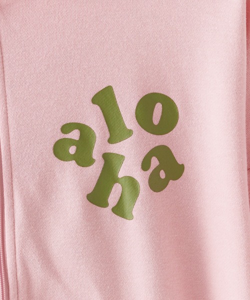 ROOPTOKYO(ループトウキョウ)の「ALOHA PEOPLE/アロハピープル ZIP HOODIE ジップパーカー スウェット トレーナー(パーカー・レディース・ピンク/スミクロ・L/M)」の10枚目の写真