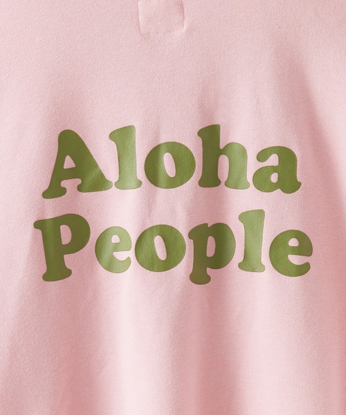 ROOPTOKYO(ループトウキョウ)の「ALOHA PEOPLE/アロハピープル ZIP HOODIE ジップパーカー スウェット トレーナー(パーカー・レディース・ピンク/スミクロ・L/M)」の4枚目の写真