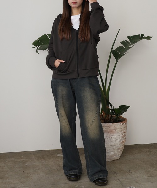 ROOPTOKYO(ループトウキョウ)の「ALOHA PEOPLE/アロハピープル ZIP HOODIE ジップパーカー スウェット トレーナー(パーカー・レディース・ピンク/スミクロ・L/M)」の21枚目の写真