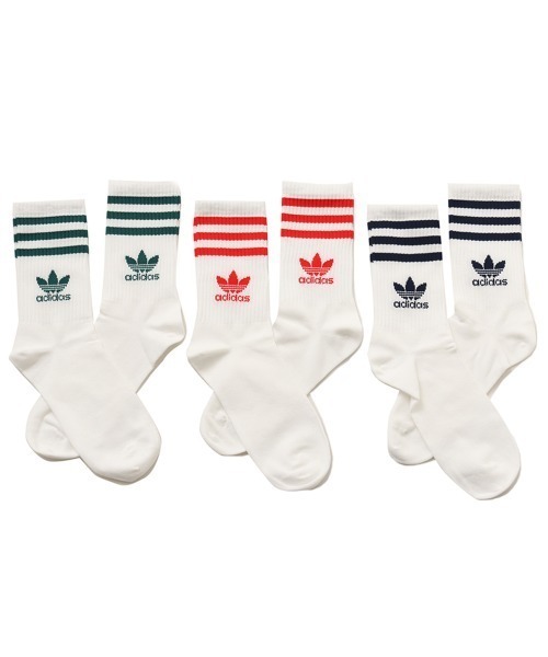 adidas（アディダス）の「adidas CREW SOCK 3STR / アディダス クルー ソックス 3ストライプ（ソックス/靴下・メンズ・ホワイト・S/M/L）」の4枚目の写真