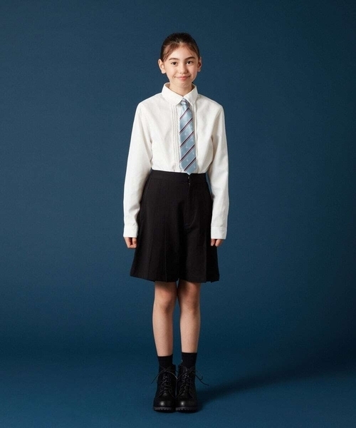 a.v.v（アーヴェヴェ）の「[140-160]【卒服】リボンタイ付きピンタックブラウス（シャツ/ブラウス・キッズ・ホワイト・140/150/160）」の13枚目の写真