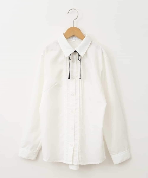 a.v.v（アーヴェヴェ）の「[140-160]【卒服】リボンタイ付きピンタックブラウス（シャツ/ブラウス・キッズ・ホワイト・140/150/160）」の20枚目の写真