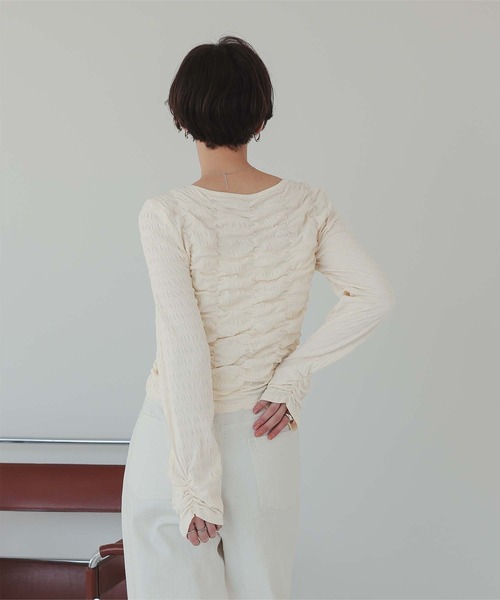 titivate（ティティベイト）の「ロングスリーブシャーリングトップス（Tシャツ/カットソー・レディース・アイボリー/ブラック/グレー/ホワイト/ホワイト系その他・FREE）」の22枚目の写真