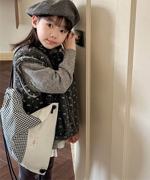 aimoha（アイモハ）の「【aimoha-KIDS-】ドット柄ボアベスト (AW)（ベスト・キッズ・オフホワイト/ダークグレー・80/90/100/110/120/130）」の11枚目の写真