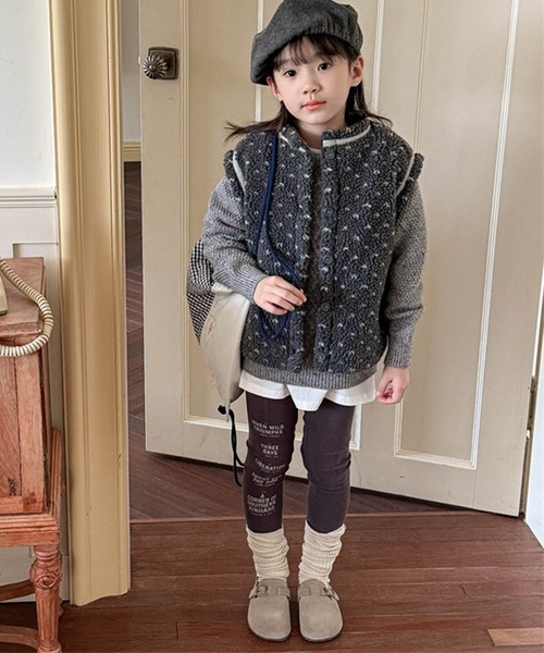 aimoha（アイモハ）の「【aimoha-KIDS-】ドット柄ボアベスト (AW)（ベスト・キッズ・オフホワイト/ダークグレー・80/90/100/110/120/130）」の12枚目の写真