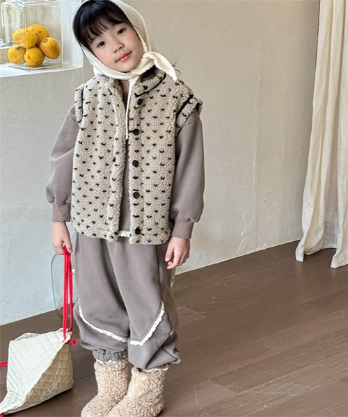 aimoha（アイモハ）の「【aimoha-KIDS-】ドット柄ボアベスト (AW)（ベスト・キッズ・オフホワイト/ダークグレー・80/90/100/110/120/130）」の19枚目の写真
