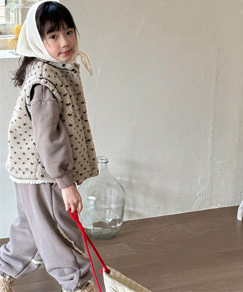 aimoha（アイモハ）の「【aimoha-KIDS-】ドット柄ボアベスト (AW)（ベスト・キッズ・オフホワイト/ダークグレー・80/90/100/110/120/130）」の20枚目の写真