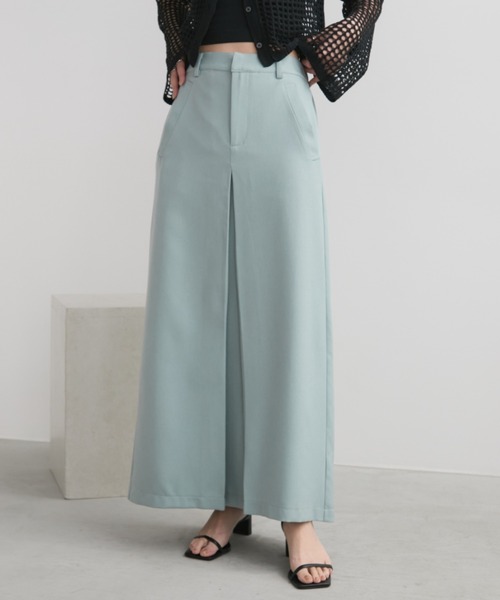 Aunt Marie's(アントマリーズ)の「フロントタックナロースカート(スカート・レディース・ライトグリーン/グレー/ブラック/ブラウン/チャコールグレー・FREE/MT)」の5枚目の写真