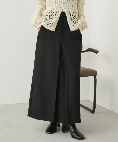 Aunt Marie's(アントマリーズ)の「フロントタックナロースカート(スカート・レディース・ライトグリーン/グレー/ブラック/ブラウン/チャコールグレー・FREE/MT)」の2枚目の写真