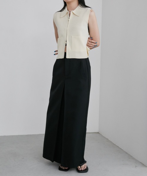 Aunt Marie's(アントマリーズ)の「フロントタックナロースカート(スカート・レディース・ライトグリーン/グレー/ブラック/ブラウン/チャコールグレー・FREE/MT)」の11枚目の写真