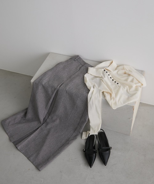 Aunt Marie's(アントマリーズ)の「フロントタックナロースカート(スカート・レディース・ライトグリーン/グレー/ブラック/ブラウン/チャコールグレー・FREE/MT)」の7枚目の写真