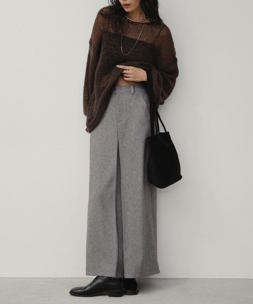 Aunt Marie's(アントマリーズ)の「フロントタックナロースカート(スカート・レディース・ライトグリーン/グレー/ブラック/ブラウン/チャコールグレー・FREE/MT)」の21枚目の写真