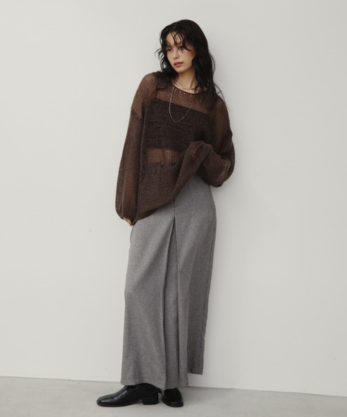 Aunt Marie's(アントマリーズ)の「フロントタックナロースカート(スカート・レディース・ライトグリーン/グレー/ブラック/ブラウン/チャコールグレー・FREE/MT)」の20枚目の写真