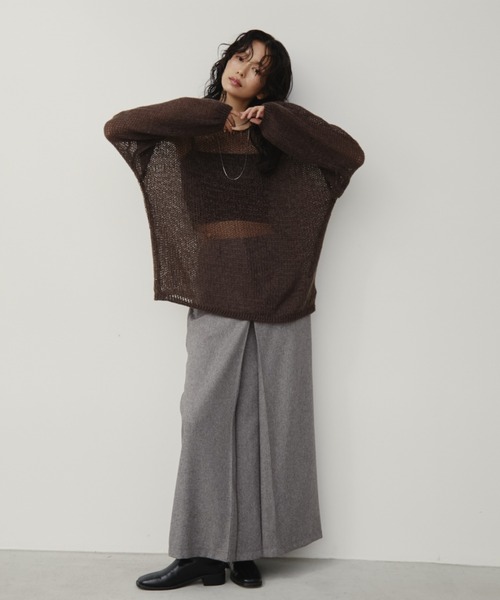 Aunt Marie's(アントマリーズ)の「フロントタックナロースカート(スカート・レディース・ライトグリーン/グレー/ブラック/ブラウン/チャコールグレー・FREE/MT)」の21枚目の写真