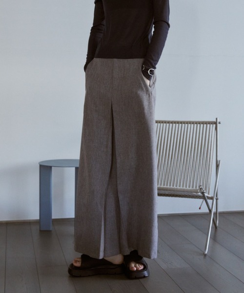 Aunt Marie's(アントマリーズ)の「フロントタックナロースカート(スカート・レディース・ライトグリーン/グレー/ブラック/ブラウン/チャコールグレー・FREE/MT)」の9枚目の写真