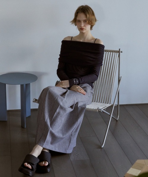 Aunt Marie's(アントマリーズ)の「フロントタックナロースカート(スカート・レディース・ライトグリーン/グレー/ブラック/ブラウン/チャコールグレー・FREE/MT)」の10枚目の写真