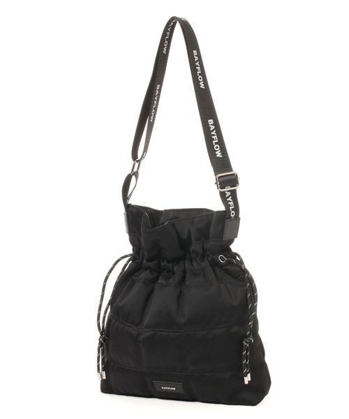 BAYFLOW（ベイフロー）の「[A4サイズも入る]キルトドロストロゴテープショルダー（ショルダーバッグ・レディース・ブラック/グレー・FREE）」の16枚目の写真