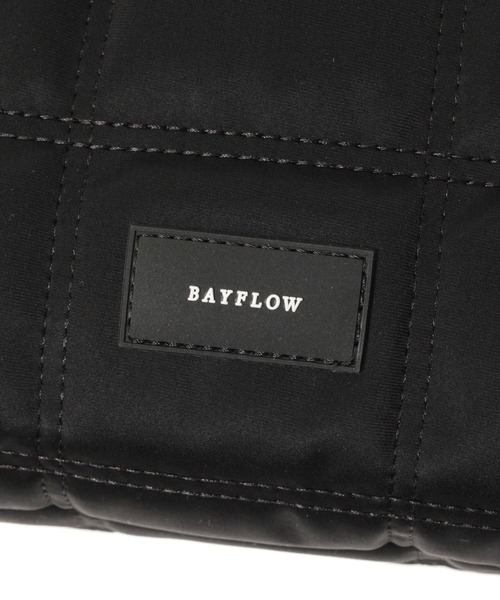 BAYFLOW（ベイフロー）の「[A4サイズも入る]キルトドロストロゴテープショルダー（ショルダーバッグ・レディース・ブラック/グレー・FREE）」の12枚目の写真