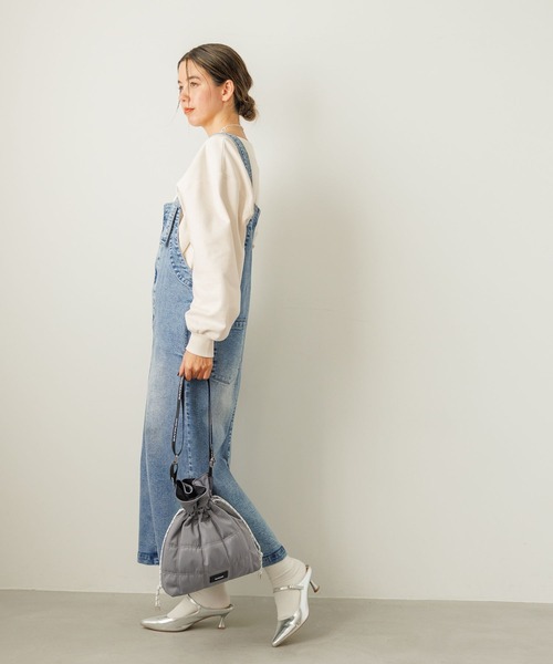 BAYFLOW（ベイフロー）の「[A4サイズも入る]キルトドロストロゴテープショルダー（ショルダーバッグ・レディース・ブラック/グレー・FREE）」の19枚目の写真