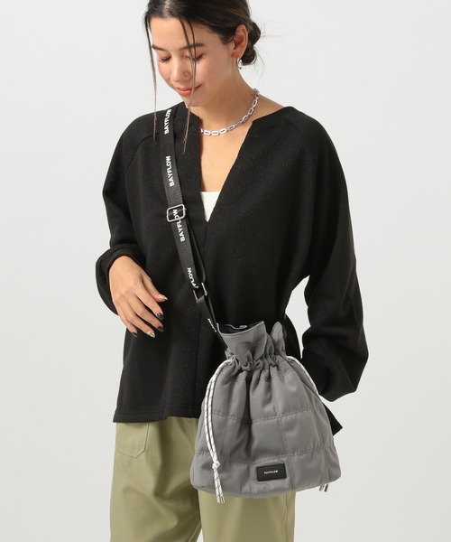 BAYFLOW（ベイフロー）の「[A4サイズも入る]キルトドロストロゴテープショルダー（ショルダーバッグ・レディース・ブラック/グレー・FREE）」の22枚目の写真