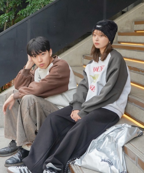 younger song（ヤンガーソング）の「raglan assortment sweat（スウェット・レディース・チャコール/ブラウン/ブラック・MEDIUM/LARGE）」の9枚目の写真