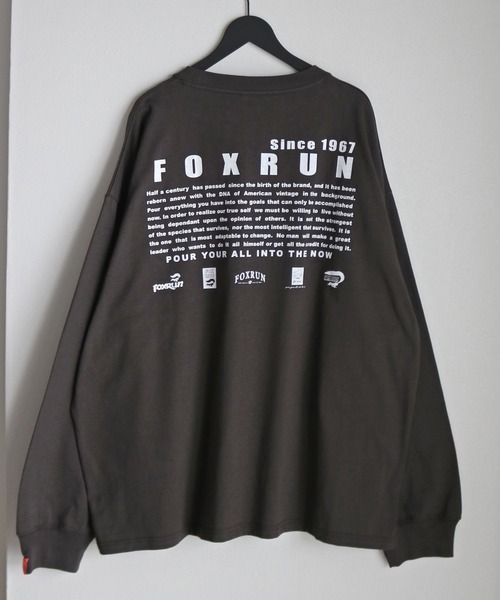 COURO(コウロ)の「【FOXRUN/フォックスラン】 GO OUT掲載アイテム Hystoric back logo L/S -Tee(Tシャツ/カットソー・メンズ・ブラック/ホワイト/オートミール/チャコール・M/L)」の4枚目の写真