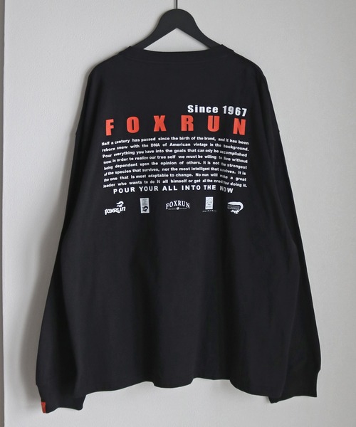 COURO(コウロ)の「【FOXRUN/フォックスラン】 GO OUT掲載アイテム Hystoric back logo L/S -Tee(Tシャツ/カットソー・メンズ・ブラック/ホワイト/オートミール/チャコール・M/L)」の1枚目の写真