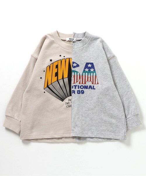 BREEZE（ブリーズ）の「【ジュニア対応】リメイク風ドッキングTシャツ（Tシャツ/カットソー・キッズ・グレー/チャコール・90/100/110/120/80/130/140）」の12枚目の写真