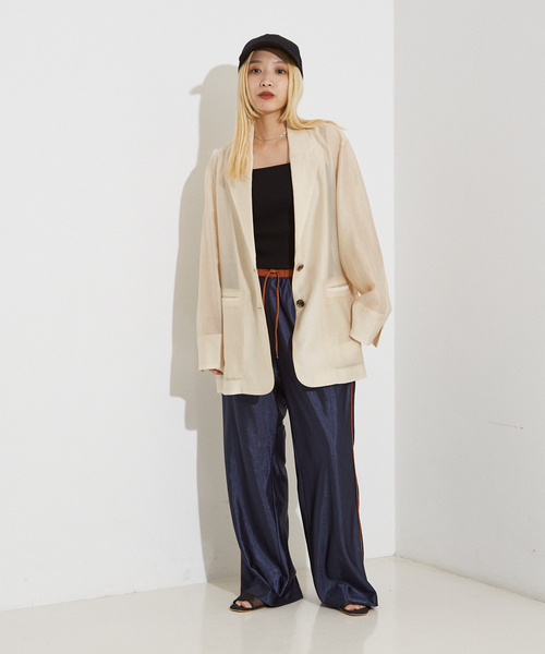 NOMINE（ノミネ）の「ラスターライン トラックパンツ（その他パンツ・レディース・ネイビー/ボルドー/ブラック/シルバー・S/M）」の20枚目の写真