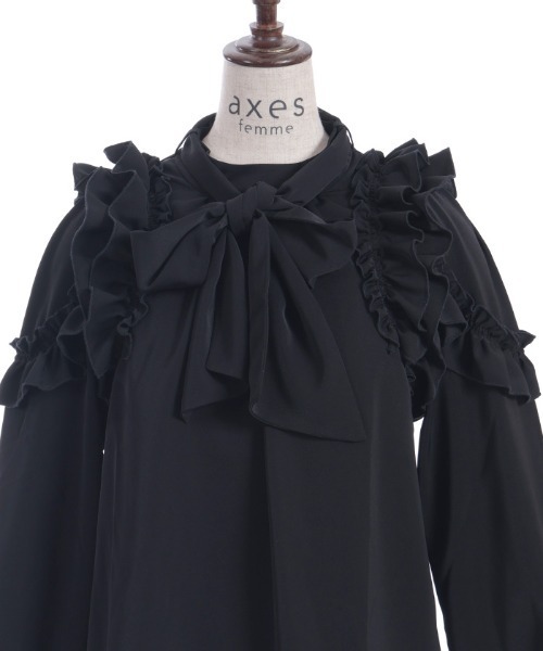 axes femme（アクシーズファム）の「リボン付フリルデザインブラウス（シャツ/ブラウス・レディース・ブラック/ピンク/キナリ・FREE）」の22枚目の写真