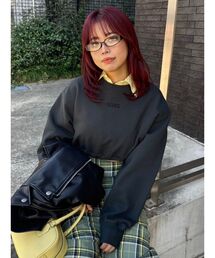 EVRIS | ワンポイントピグメントショートスウェット(スウェット)