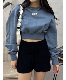 EVRIS | ワンポイントピグメントショートスウェット(スウェット)