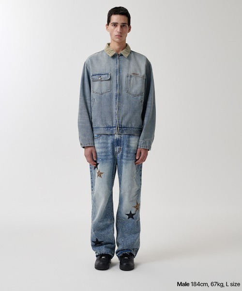 MAHAGRID（マハグリッド）の「『mahagrid/マハグリッド』DUNGAREE DENIM JACKET/ダンガリーデニム JKT（デニムジャケット・レディース・ブルー/ブラック・L/M）」の3枚目の写真