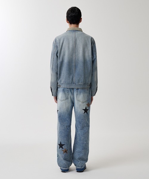 MAHAGRID（マハグリッド）の「『mahagrid/マハグリッド』DUNGAREE DENIM JACKET/ダンガリーデニム JKT（デニムジャケット・レディース・ブルー/ブラック・L/M）」の5枚目の写真