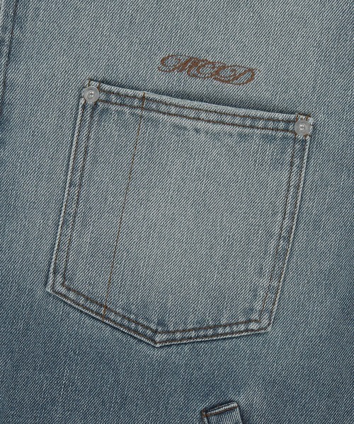 MAHAGRID（マハグリッド）の「『mahagrid/マハグリッド』DUNGAREE DENIM JACKET/ダンガリーデニム JKT（デニムジャケット・レディース・ブルー/ブラック・L/M）」の11枚目の写真