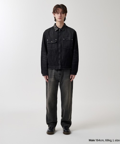 MAHAGRID（マハグリッド）の「『mahagrid/マハグリッド』DUNGAREE DENIM JACKET/ダンガリーデニム JKT（デニムジャケット・レディース・ブルー/ブラック・L/M）」の6枚目の写真