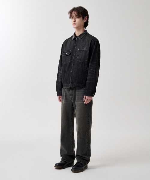 MAHAGRID（マハグリッド）の「『mahagrid/マハグリッド』DUNGAREE DENIM JACKET/ダンガリーデニム JKT（デニムジャケット・レディース・ブルー/ブラック・L/M）」の7枚目の写真