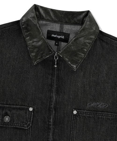 MAHAGRID（マハグリッド）の「『mahagrid/マハグリッド』DUNGAREE DENIM JACKET/ダンガリーデニム JKT（デニムジャケット・レディース・ブルー/ブラック・L/M）」の15枚目の写真