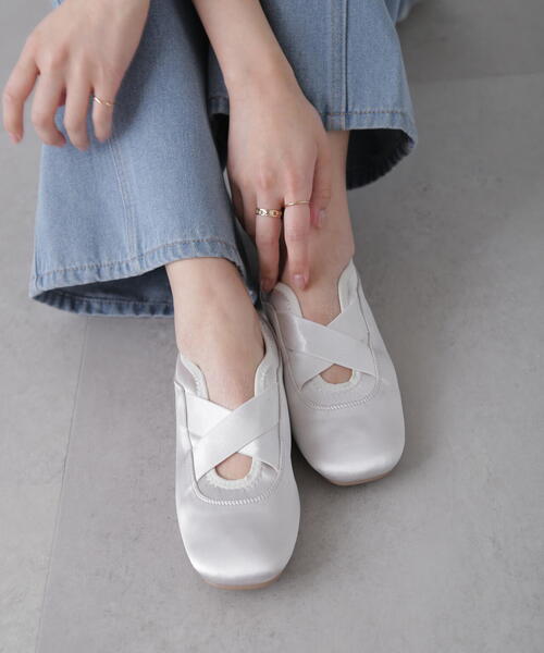 FREE'S MART（フリーズマート）の「◆フラットバレエスニーカー（スニーカー・レディース・ブラック/シルバー/ブラウン・23.0cm/24.0cm）」の3枚目の写真