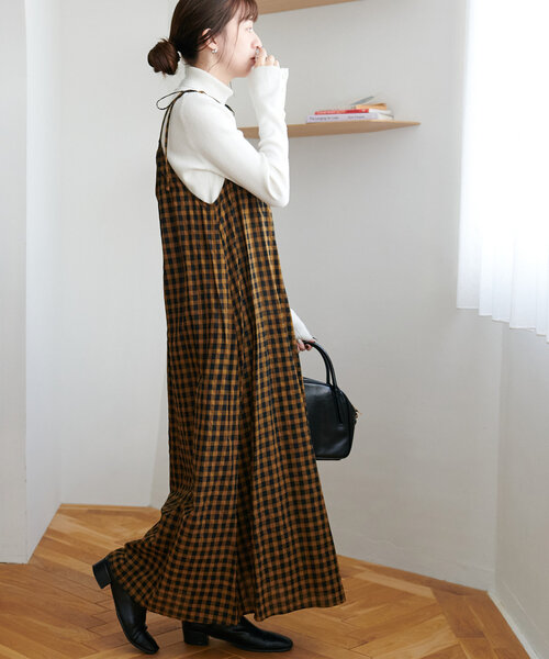 DISCOAT（ディスコート）の「ギンガムキャミワンピース（ワンピース・レディース・ブラウン/ブルー・FREE）」の11枚目の写真