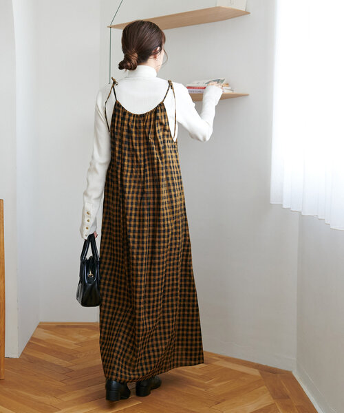 DISCOAT（ディスコート）の「ギンガムキャミワンピース（ワンピース・レディース・ブラウン/ブルー・FREE）」の12枚目の写真