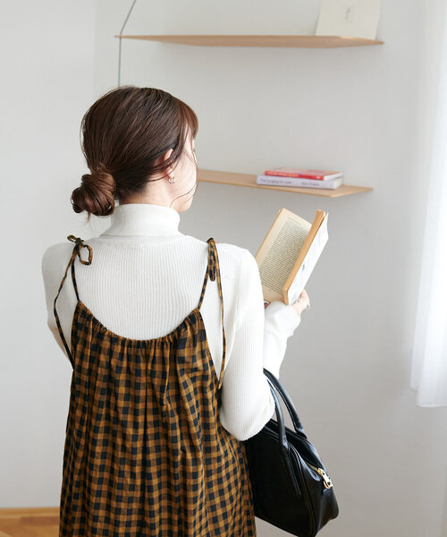 DISCOAT（ディスコート）の「ギンガムキャミワンピース（ワンピース・レディース・ブラウン/ブルー・FREE）」の14枚目の写真