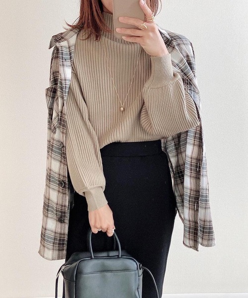 aquagarage（アクアガレージ）の「裏起毛ストレッチタイトスカート（スカート・レディース・グリーン/ブラック/ブラウン/アイボリー・L/M/S/LL/3L）」の20枚目の写真