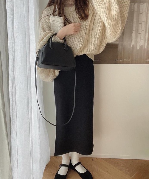 aquagarage（アクアガレージ）の「裏起毛ストレッチタイトスカート（スカート・レディース・グリーン/ブラック/ブラウン/アイボリー・L/M/S/LL/3L）」の19枚目の写真