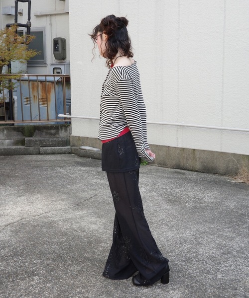 igi（イジ）の「LAYERDED SPANGLE PANTS / スパンコールスカート