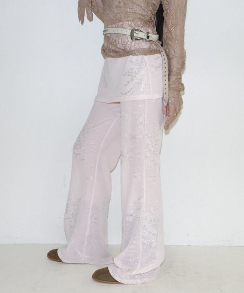 igi（イジ）の「LAYERDED SPANGLE PANTS / スパンコールスカート