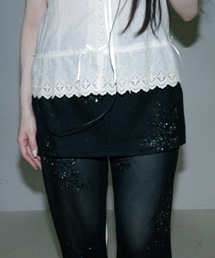 igi（イジ）の「LAYERDED SPANGLE PANTS / スパンコールスカート