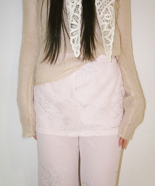 igi（イジ）の「LAYERDED SPANGLE PANTS / スパンコールスカート