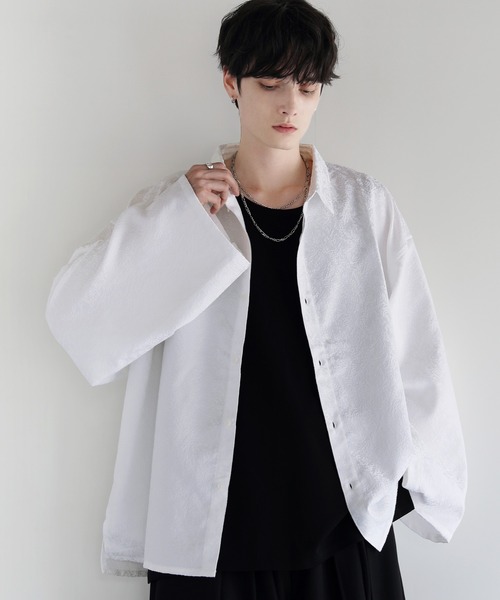 ◎ おらりん◎  アドミラル2024FW   シャツLLサイズ　新品未使用 リラクシングワイドフレアアームジャガードロングスリーブシャツ